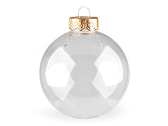 Baňka k dozdobení Ø8 cm - 6 ks - 2 transparent zlatá