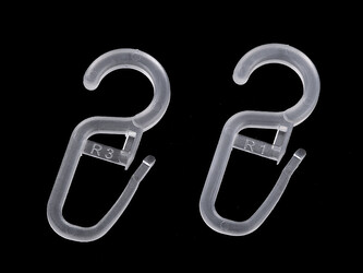 Plastový háček na záclony - 100 ks - 1 transparent