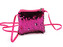 Dívčí kabelka / pouzdro na krk s flitry 11x10 cm - 1 ks - 3 pink stříbrná