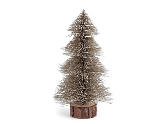 Dekorace vánoční stromeček s glitry - 1 ks - 1 (18 cm) zlatá