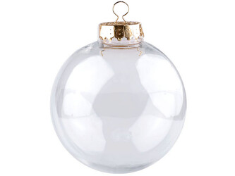 Baňka k dozdobení Ø10 cm - 6 ks - 2 transparent zlatá