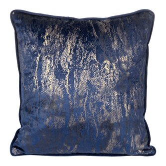 Polštář MARMOR velvet tmavě modrá 40x40 cm Mybesthome