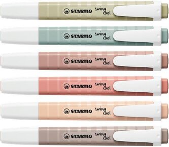 Zvýrazňovač STABILO swing cool NatureCOLORS - sada 6 ks