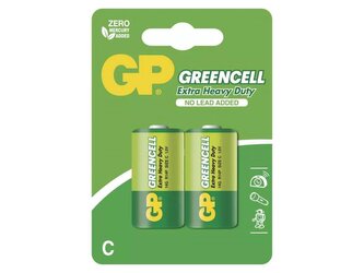 Baterie zinkochloridová, C (R14), malý monočlánek, C, 1.5V, GP, blistr, 2-pack, Greencell