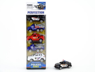 Sada 5 policejních vozidel; 30x9x4,5cm,,