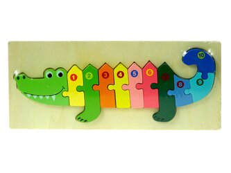 Dřevěné puzzle, krokodýl;,