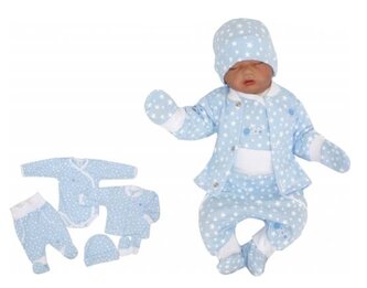 Z&Z 5-dílná soupravička do porodnice Hvězdička, modrá; 50 (0-1m)