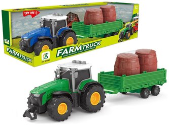 Traktor s přívěsem, světlo, zvuk; 30,5x9,5x8,5cm,