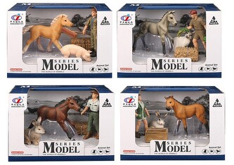 Farmářský set, figurky, zvířátka, realistický vzhled, vzhled, 4 sortiment; 17x12x8,5cm