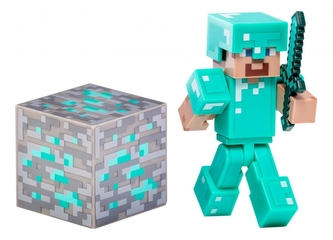 Figurka Minecraft Diamantový Steve s příslušenstvím 7cm Figurka Minecraft Diamantový Steve s příslušenstvím 7cm