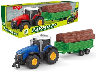 Traktor s přívěsem, světlo, zvuk; 30,5x8,5x8,5cm,