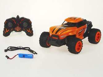 R/C auto 1:16, s baterií a nabíječkou, světla; 25x15,5x11,5cm,