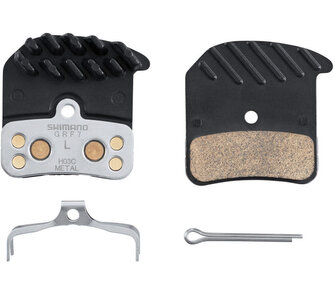 brzdové destičky Shimano H03C-MF kov s chladičem original balení