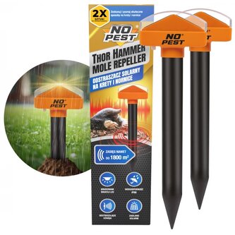 NO Pest Solární odpuzovač krtků a hrabošů 1800 m² Thor Hammer - 2 ks NO Pest Solární odpuzovač krtků a hrabošů 1800 m² Thor Hammer - 2 ks
