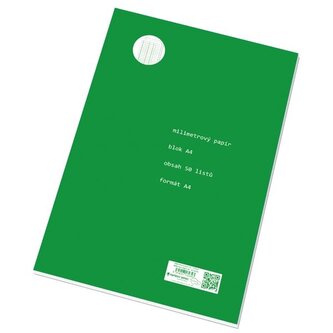 Milimetrový papír A4, blok - 50 listů