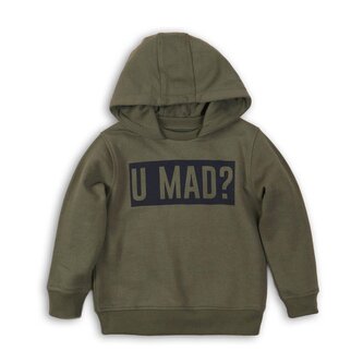 Mikina chlapecká s kapucí, Minoti, KB FLEECE HOODY 9, khaki - 146/152