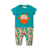 Kojenecký set chlapecký - tričko a kalhoty, Minoti, Leaf 1, kluk - 80/86