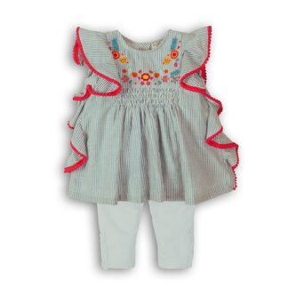 Kojenecký set dívčí - šatovka a legíny, Minoti, Parade 1, holka - 62/68