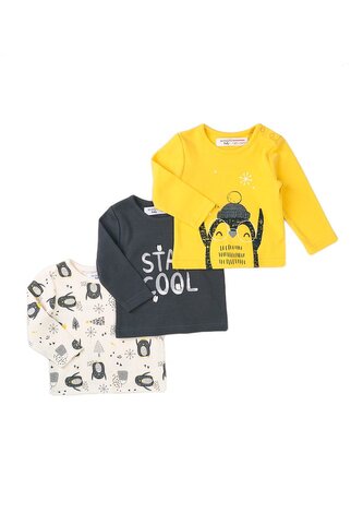 Tričko kojenecké 3pack, Minoti, Hug 8, kluk - 68/74