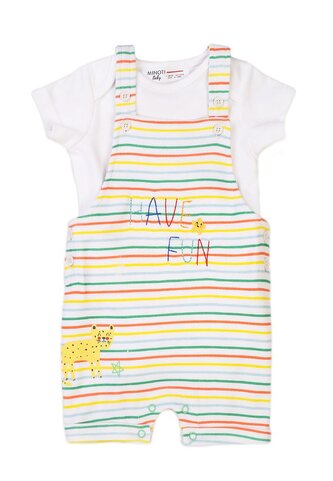 Kojenecky set - body a kraťasy, Minoti, Smiling 7, bílá - 56/62