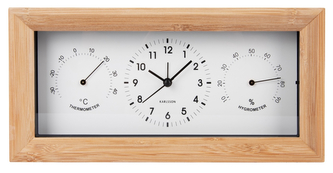 Nástěnné-stolní hodiny s teploměrem a vlhkoměrem 5925WH Karlsson 26cm