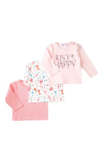 Tričko kojenecké 3pack, Minoti, Robbin 11, růžová - 68/74