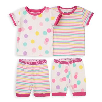 Pyžamo dívčí krátké, 2pack, Minoti, TG PYJ 10, růžová - 80/86