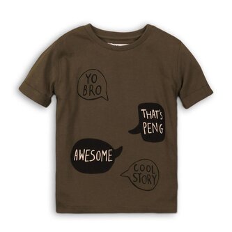 Tričko chlapecké s krátkým rukávem, Minoti, TB TSHIRT 5, hnědá - 68/80