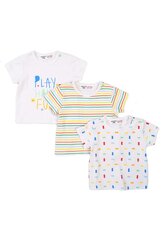 Tričko kojenecké s krátkým rukávem 3pack, Minoti, Smiling 4, bílá - 74/80