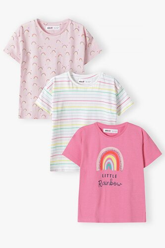 Tričko dívčí s krátkým rukávem 3pack, Minoti, 14tee 50, Holka - 80/86
