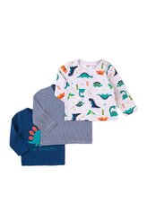 Tričko kojenecké 3pack, Minoti, Jurassic 10, modrá - 62/68