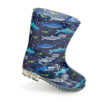 chlapecké holínky PVC - potisk žralok, Pidilidi, PL0036-04,  modrá - 32