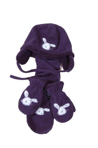 čepice, rukavice, šála, Bugga, PD616, modrá - 80