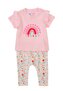 Kojenecký set - tričko a tepláky, Minoti, Garden 1, růžová - 56/62