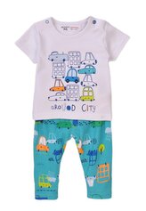 Kojenecký set - tričko a tepláky, Minoti, Transport 1, modrá - 56/62