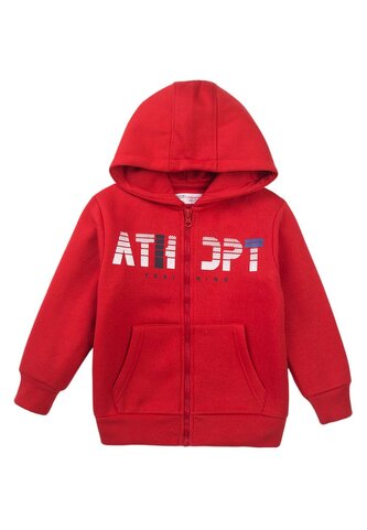 Mikina chlapecká s kapucí, Minoti, 7BZTHRU 3, červená - 122/128