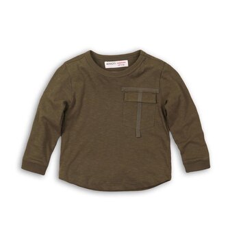 Tričko chlapecké s dlouhým rukávem, Minoti, RANGER 5, khaki - 68/80