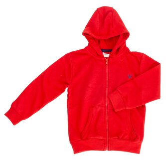 Mikina chlapecká s kapucí celopropínací, Minoti, 9ZIPEMB 5, červená - 158/164