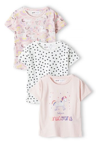 Tričko dívčí s krátkým rukávem 3pack, Minoti, 14tee 47, Holka - 86/92