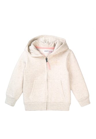 Mikina dívčí s kapucí, Minoti, 8GZTHRU 6, béžová - 128/134