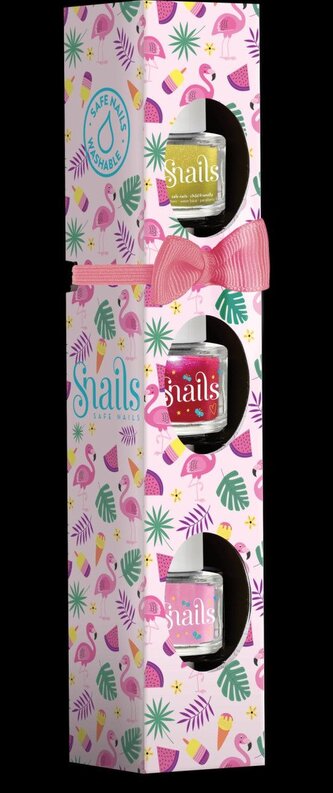 Snails Dárková sada dětských laků na nehty Mini - Flamingo 3 x 7 ml