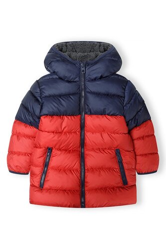 Bunda zimní chlapecká Puffa s chlupatou podšívkou, Minoti, 15coat 27, červená - 158/164