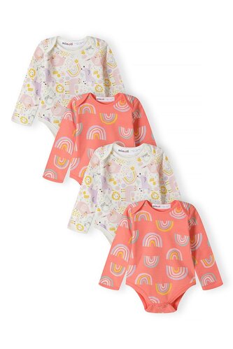 Body kojenecké 4pack, Minoti, 16mbabay 9, růžová - 50/56