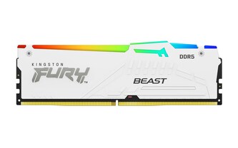 KINGSTON DIMM DDR5 16GB 6000MT/s CL30 Non-ECC FURY Beast RGB XMP, Bílá
