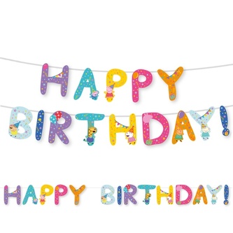 Party nápis - Happy Birthday Peppa pig, 320 cm