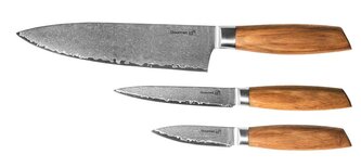 Sada nožů G21 Gourmet Damascus small box 3 ks, rukojeť zebrawood