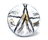 Míč fotbalový, velikost 5, stříbrno-zlatý