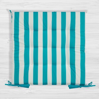 Zahradní prošívaný podsedák na židli LINES světle modrá 40x40 cm Mybesthome