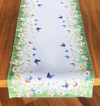 Vzorovaný ubrus - běhoun na stůl SPRING BUTTERFLY 40x140 cm Mybesthome