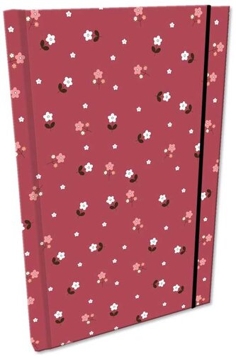 Notes A5 z gumką Soft Touch w kratkę Kwiatki na wisience, Bee-Bee